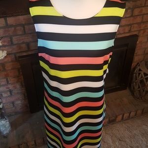 Midi colorful stripe dress xl nwt